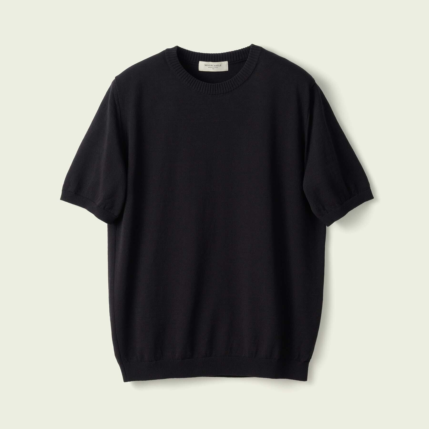 MOON CASTLE (ムーンキャッスル) ICE COTTON LONG POLO NECK (BLACK