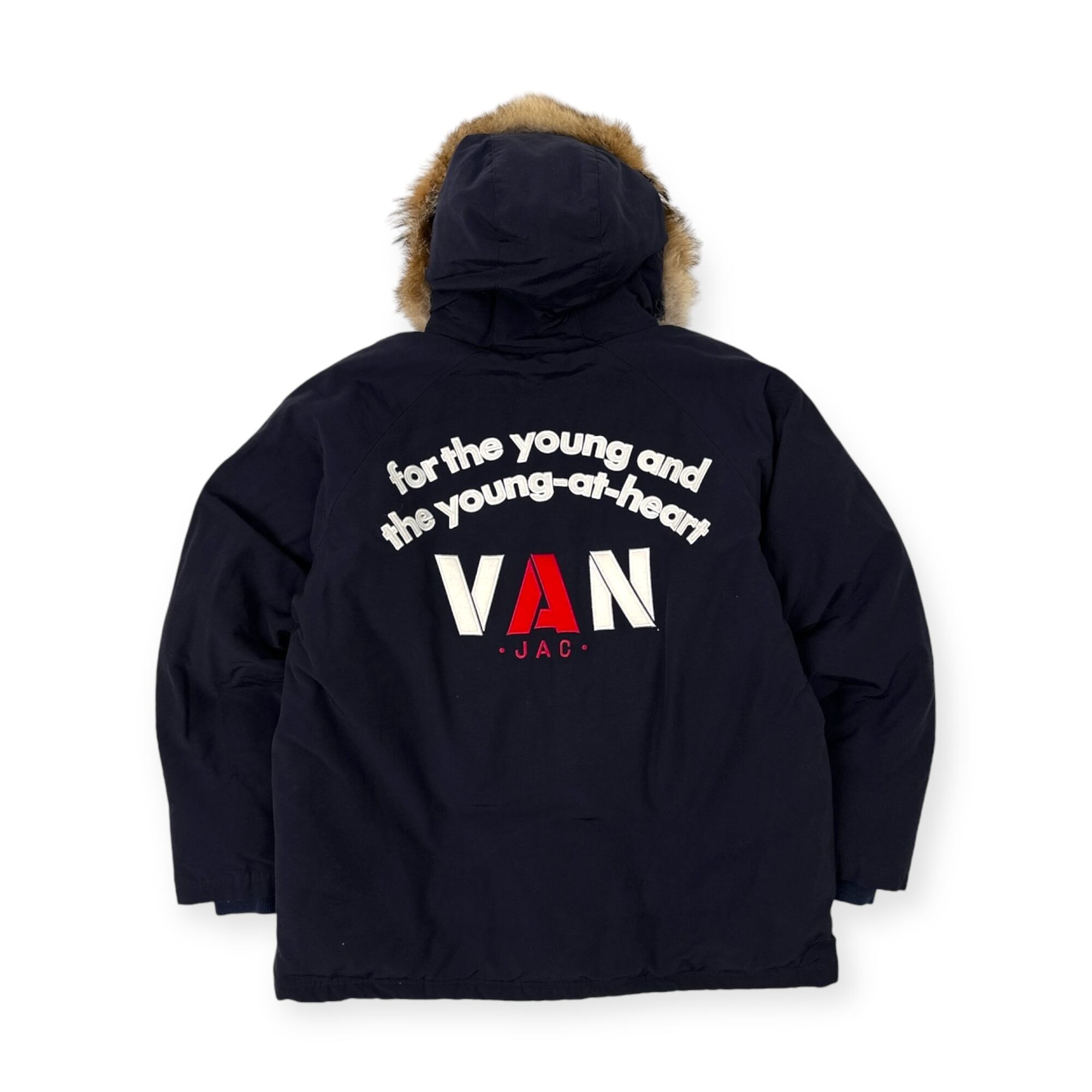 VAN JAC ヴァンヂャケット アーチロゴ ラクーンファー ダブルジップ 