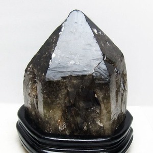 4.9Kg モリオン 黒水晶 原石 エレスチャル 台座付属 一点物 191-577
