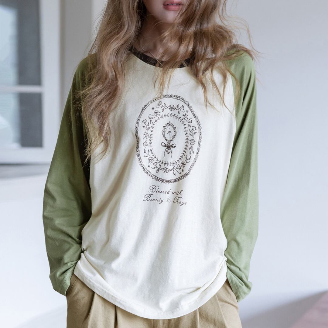 flower print raglan long sleeve