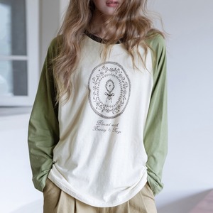 flower print raglan long sleeve