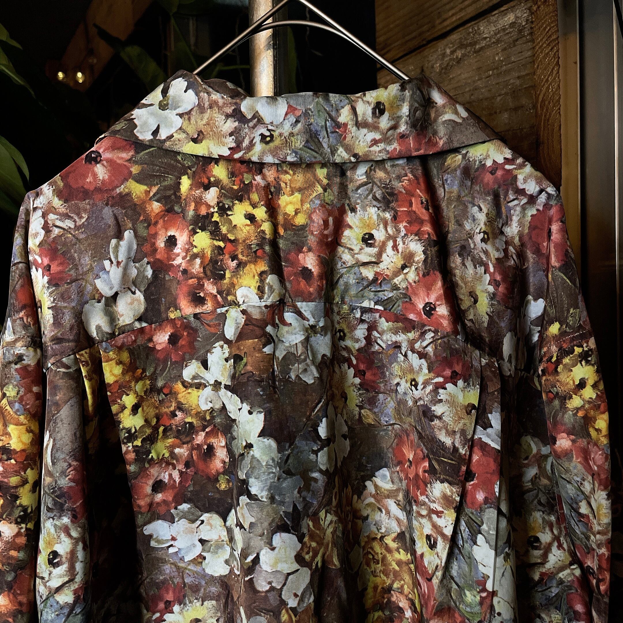 Botanical rétro flower full pattern open callar shirt