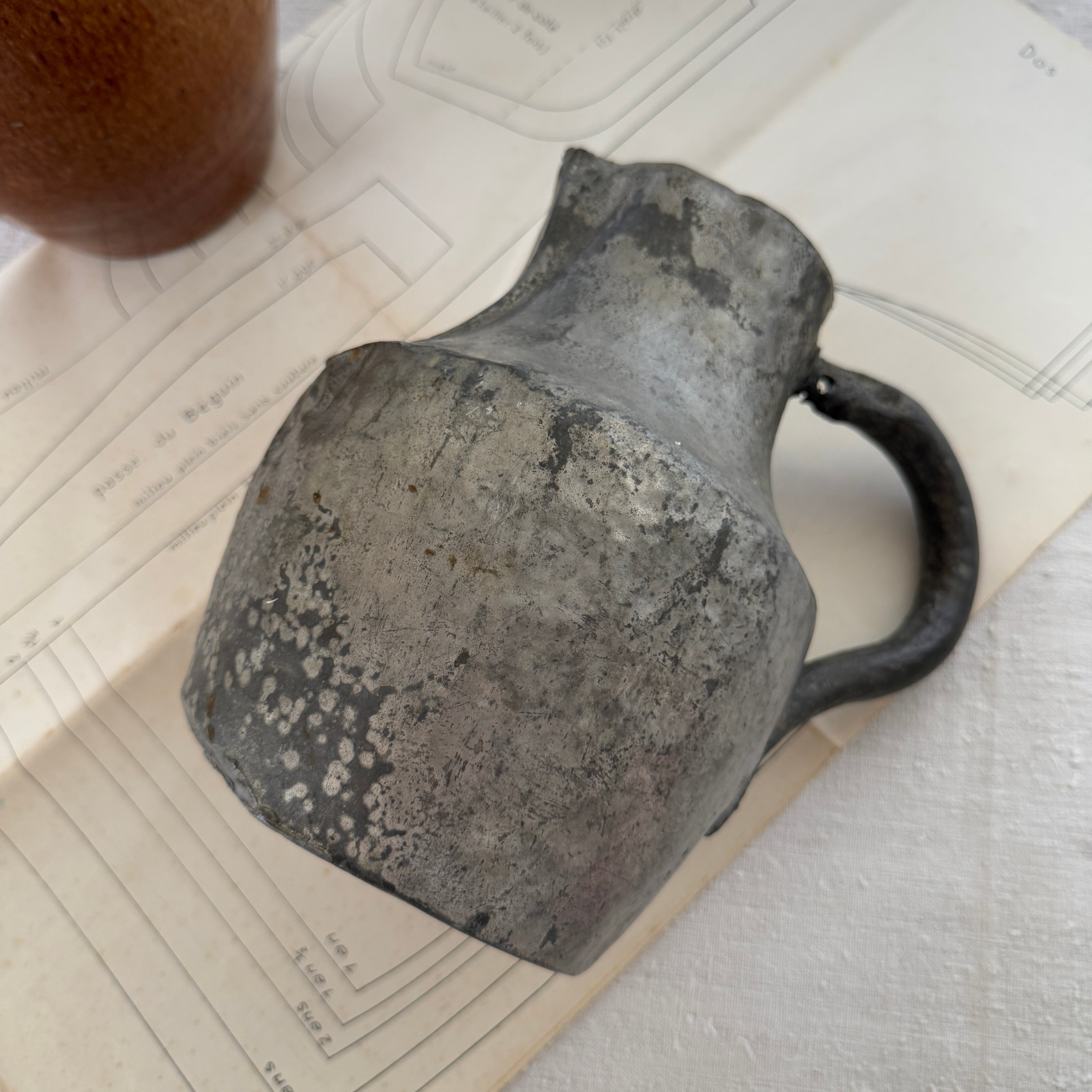 19th Century French tinplate Water Jug/19世紀フランスの水差し