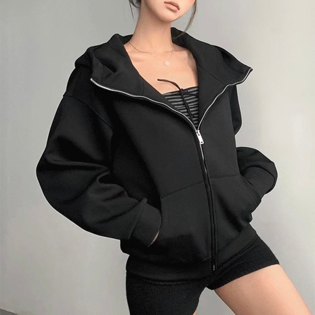 zip hooded sweat parker la2528