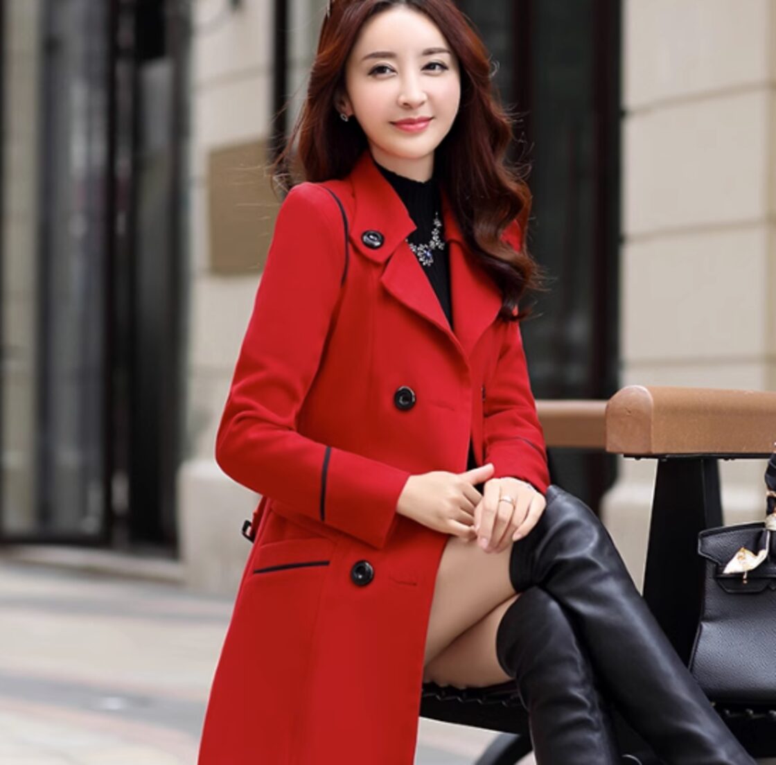 ミドル丈コート レディース アウター 羽織 チェスターコート 長袖