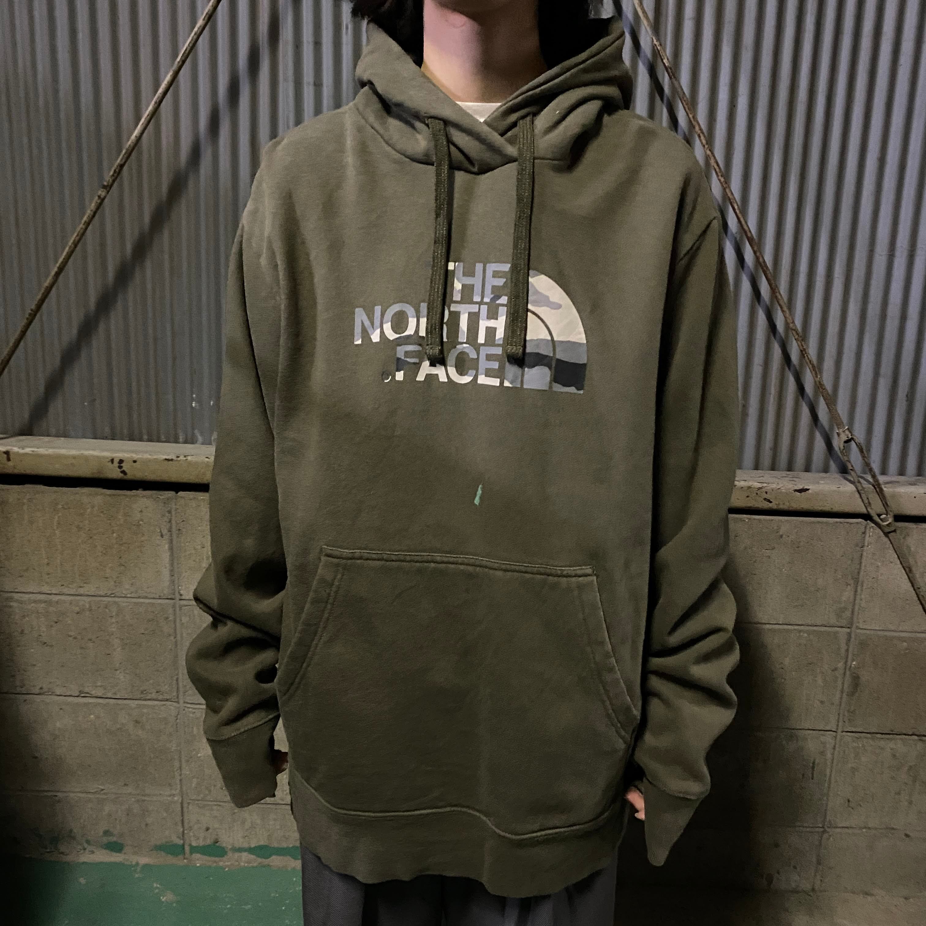 THE NORTH FACE ザ ノースフェイス スウェットパーカー メンズL 古着 フーディー　カーキ— アウトドア【パーカー】 | cave  古着屋【公式】古着通販サイト