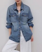 Vintage like relax denim Shirt L0096