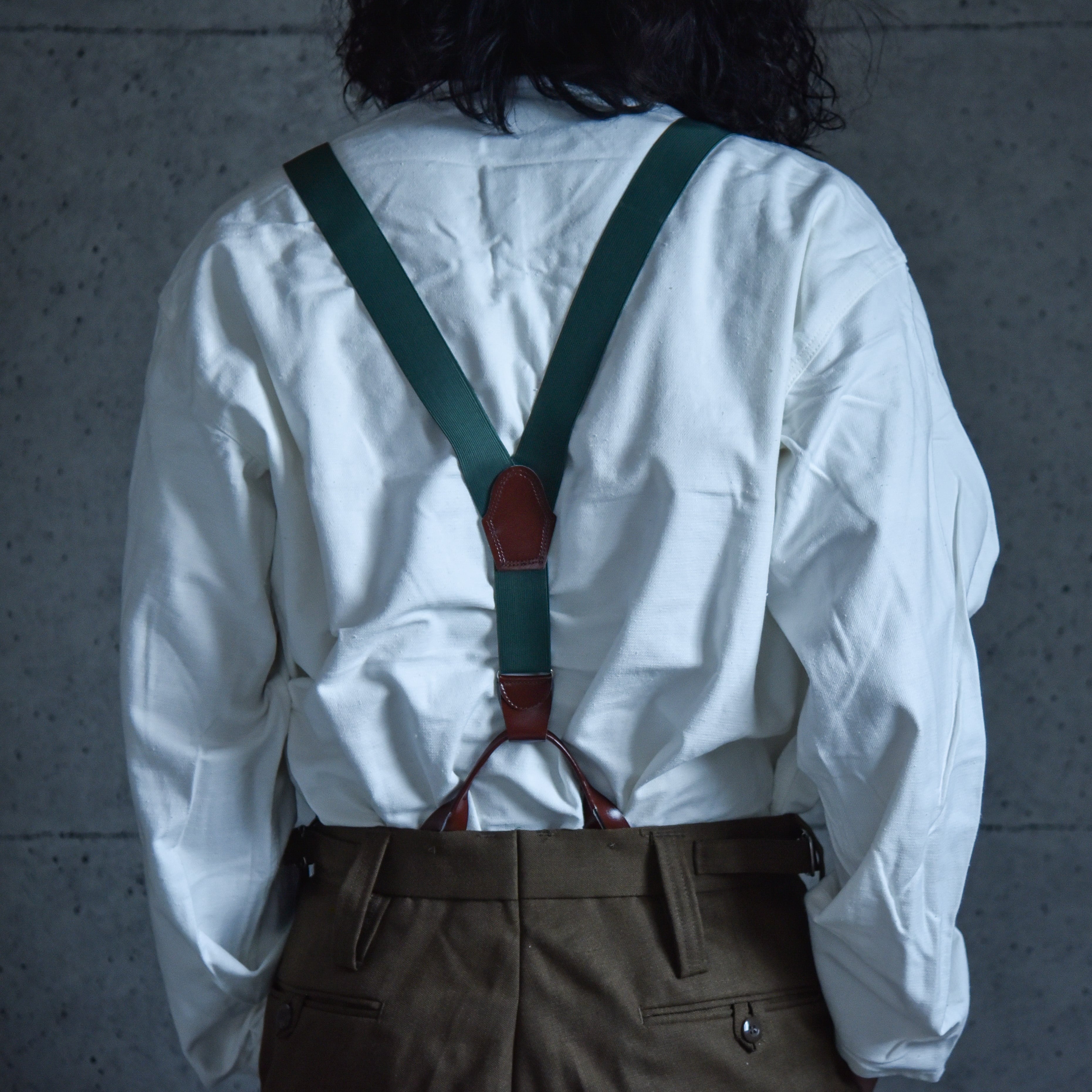 DEAD STOCK】Czech Army Leather Combination Suspender チェコ軍