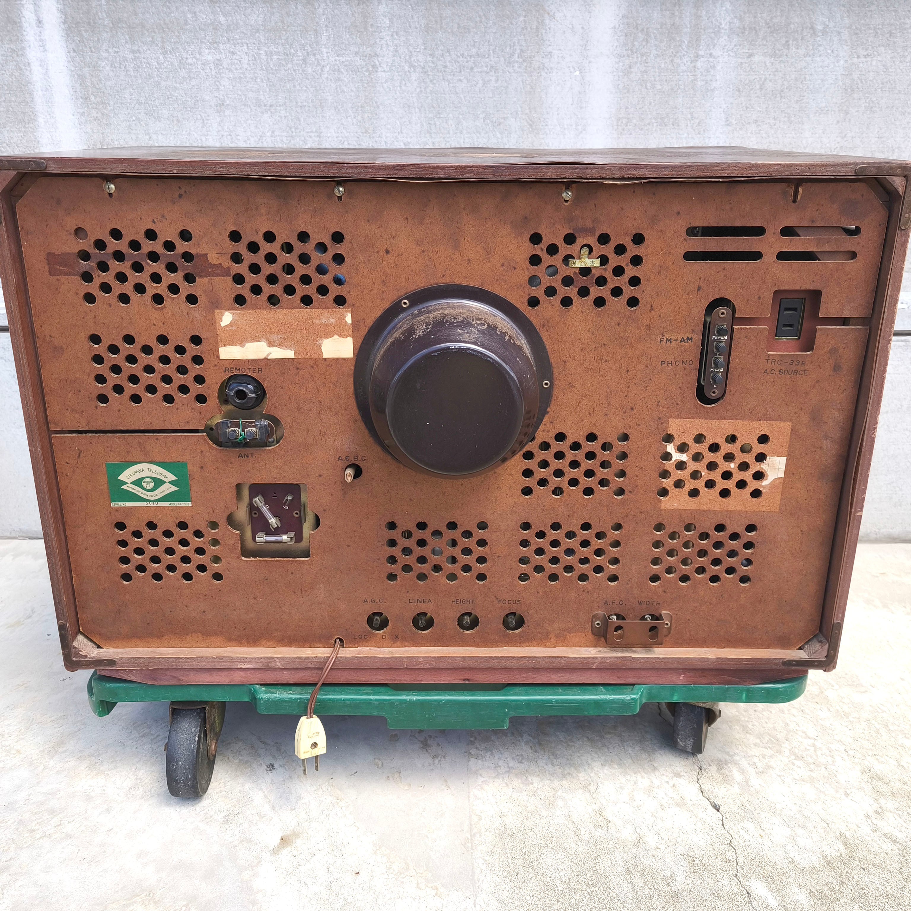 コロムビア 真空管テレビ 14-T335 【ブラウン管 白黒テレビ】 日本コロンビア・コロムビア・真空管テレビ・14-T356・1960年代・昭和