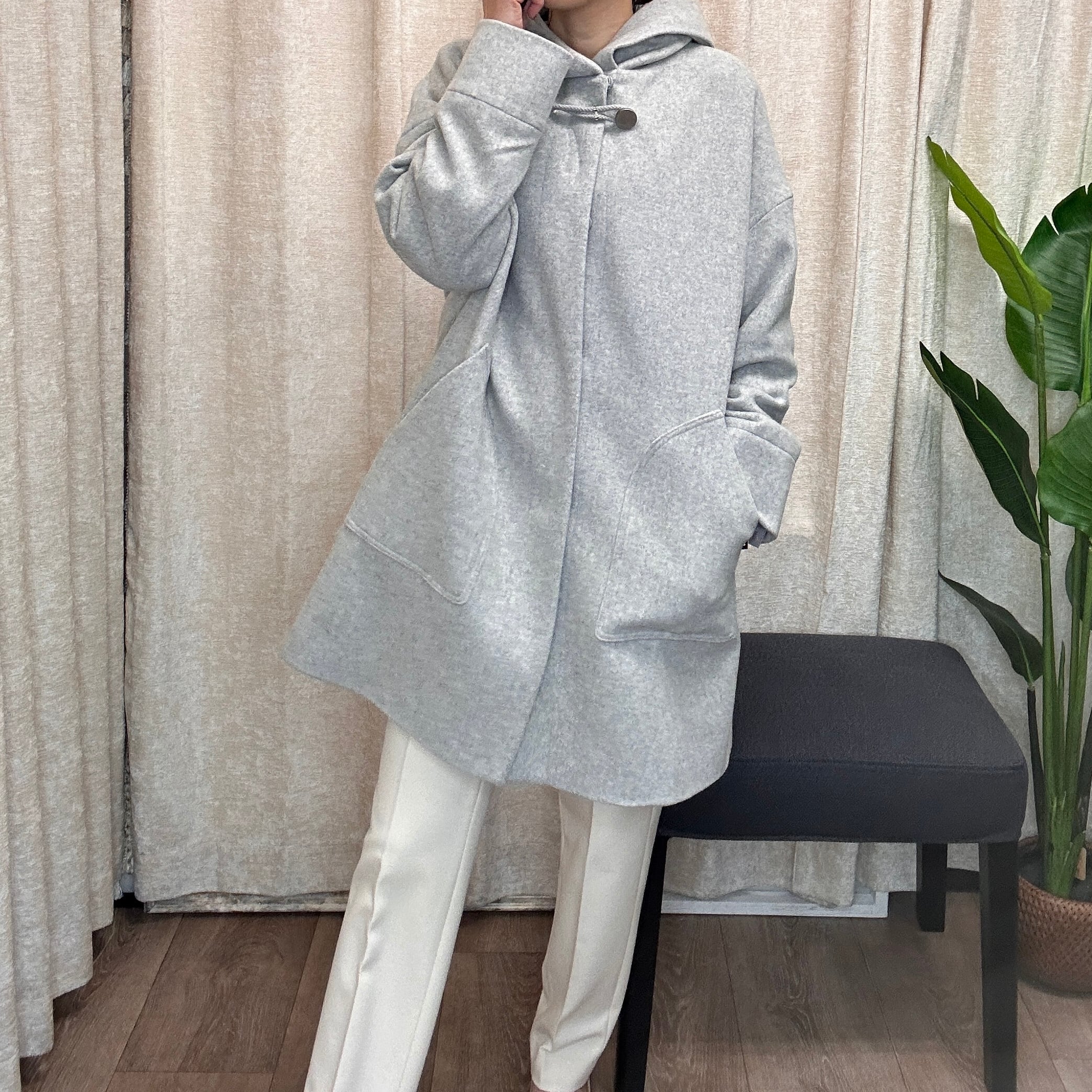 《vivapresto/ビバプレスト》《Robe/ローブ》 フーデッドウールコート