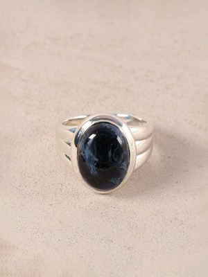 chubby stone ring – blue pietersite