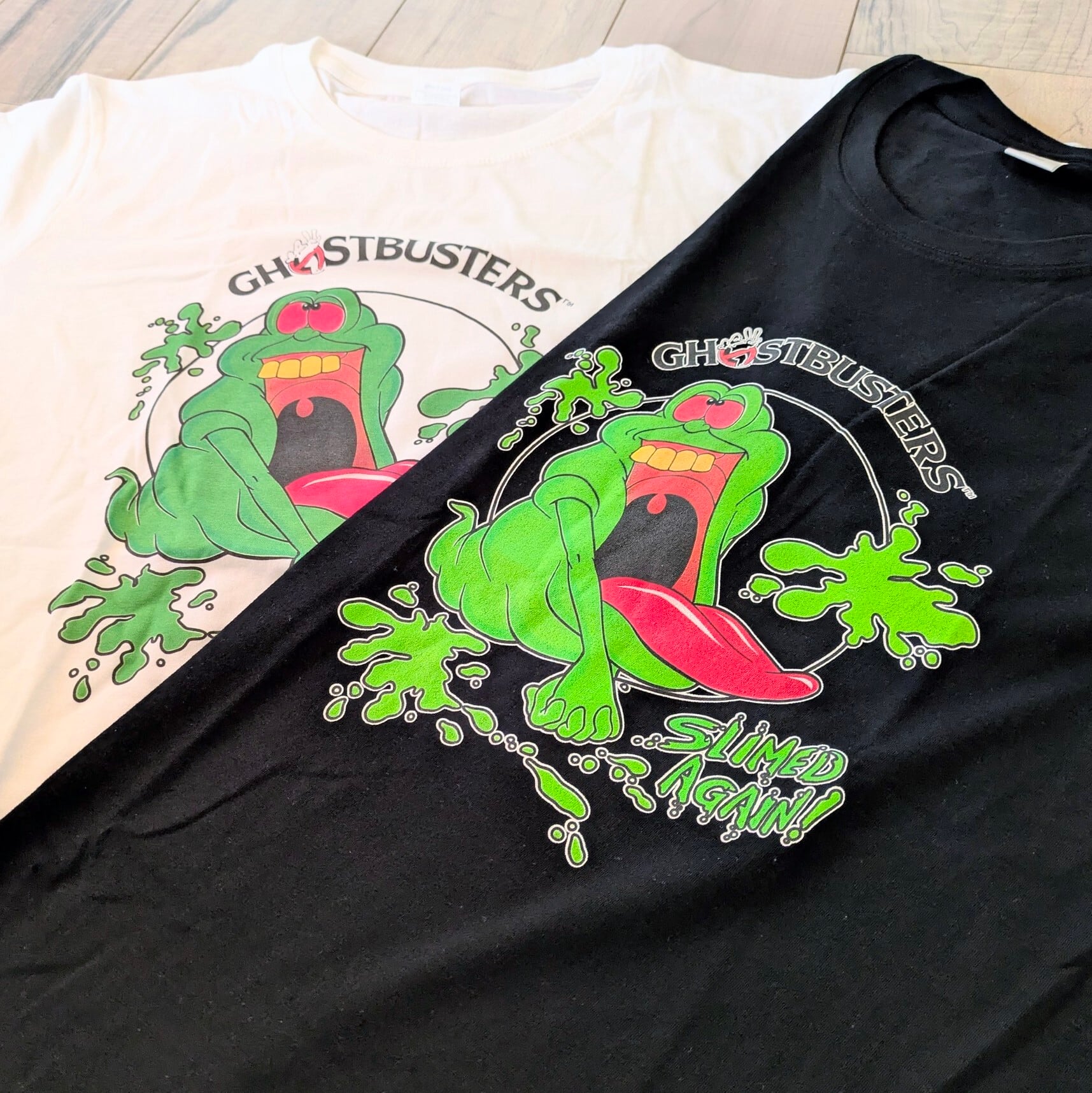 【Ghostbusters (ゴーストバスターズ ) 】『 SLIMED AGAIN 』スライマー BLK / 映画Tシャツ / 80年代映画 / Tシャツ〚アメリカン雑貨 アメトイ〛