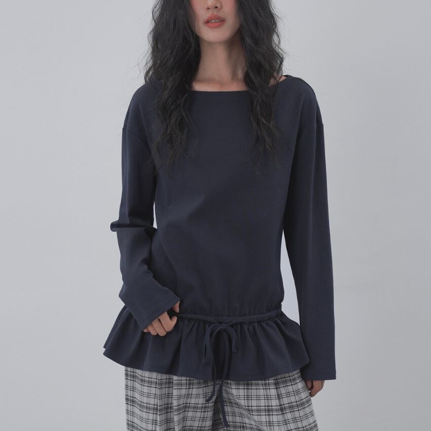 drawstring peplum top　J00449