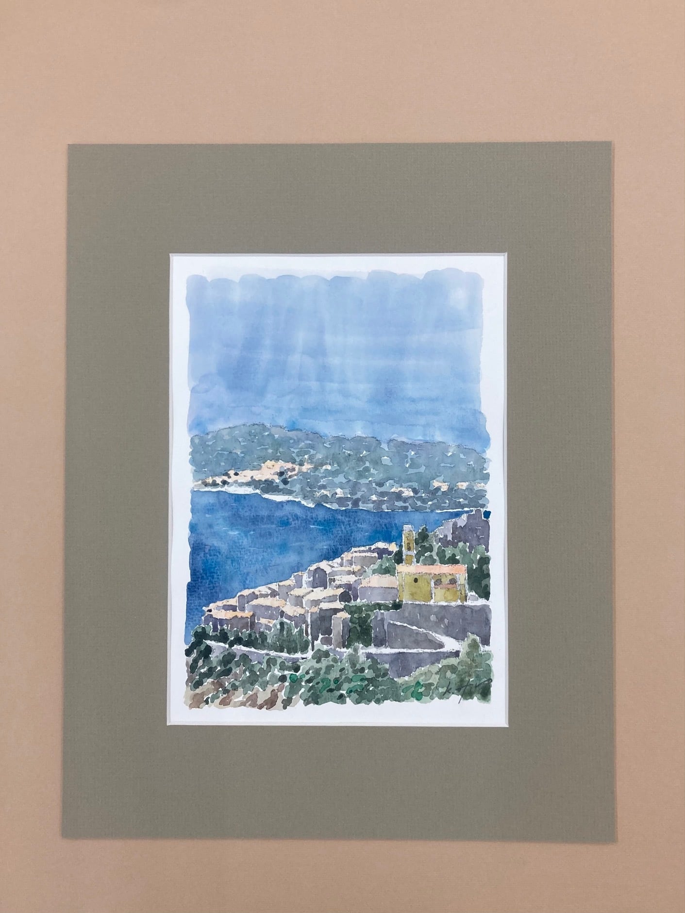 小林 大彦「エズ」水彩画 大島画廊オリジナル額装 | 大島画廊の