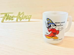 [Fire King] ディズニー "ファンタジア" マグ ミルクガラス