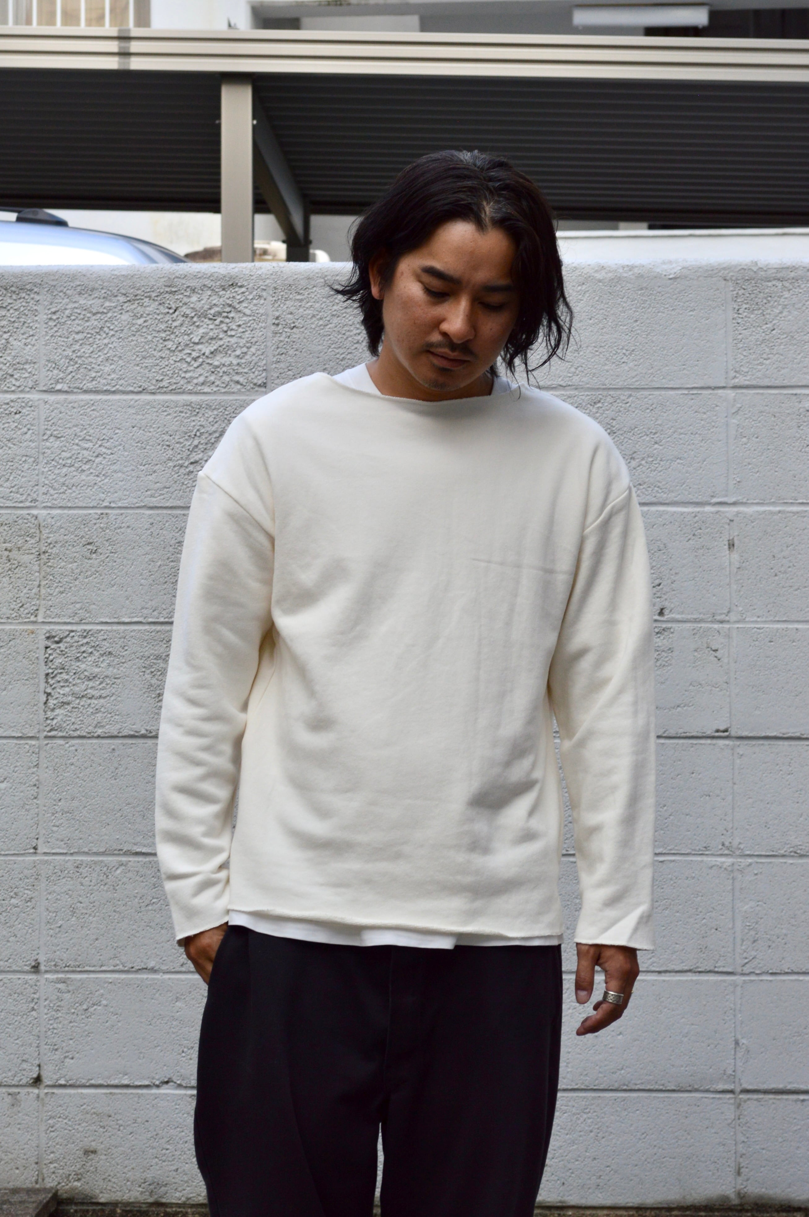 Swedish Army 70s Reproduct Boatneck Under Sweat White スウェーデン