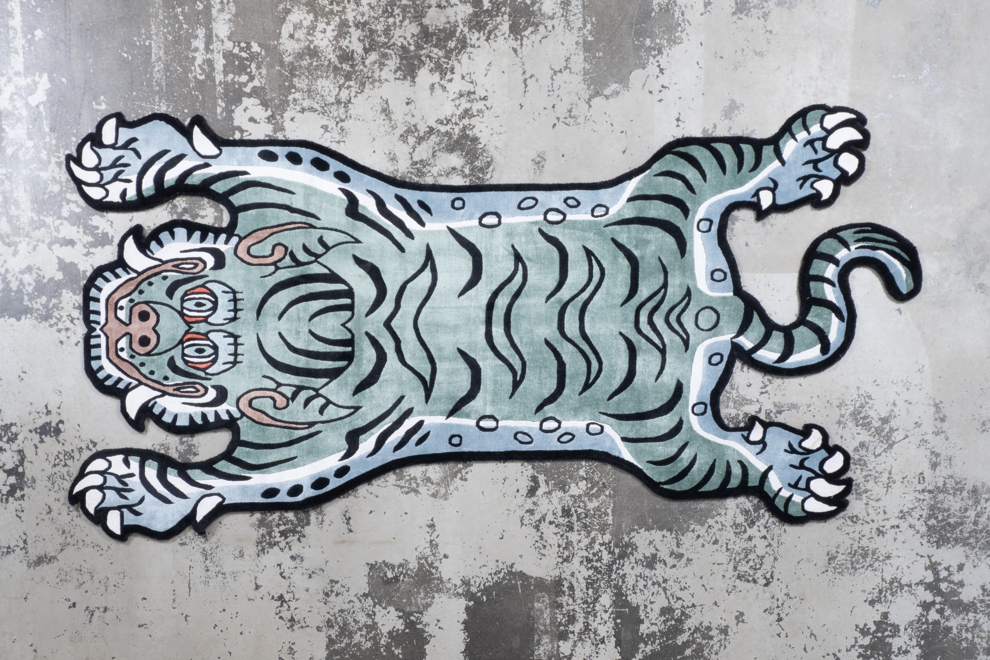 Tibetan Tiger Rug 《Lサイズ•シルク・オリジナル2・フォレスト