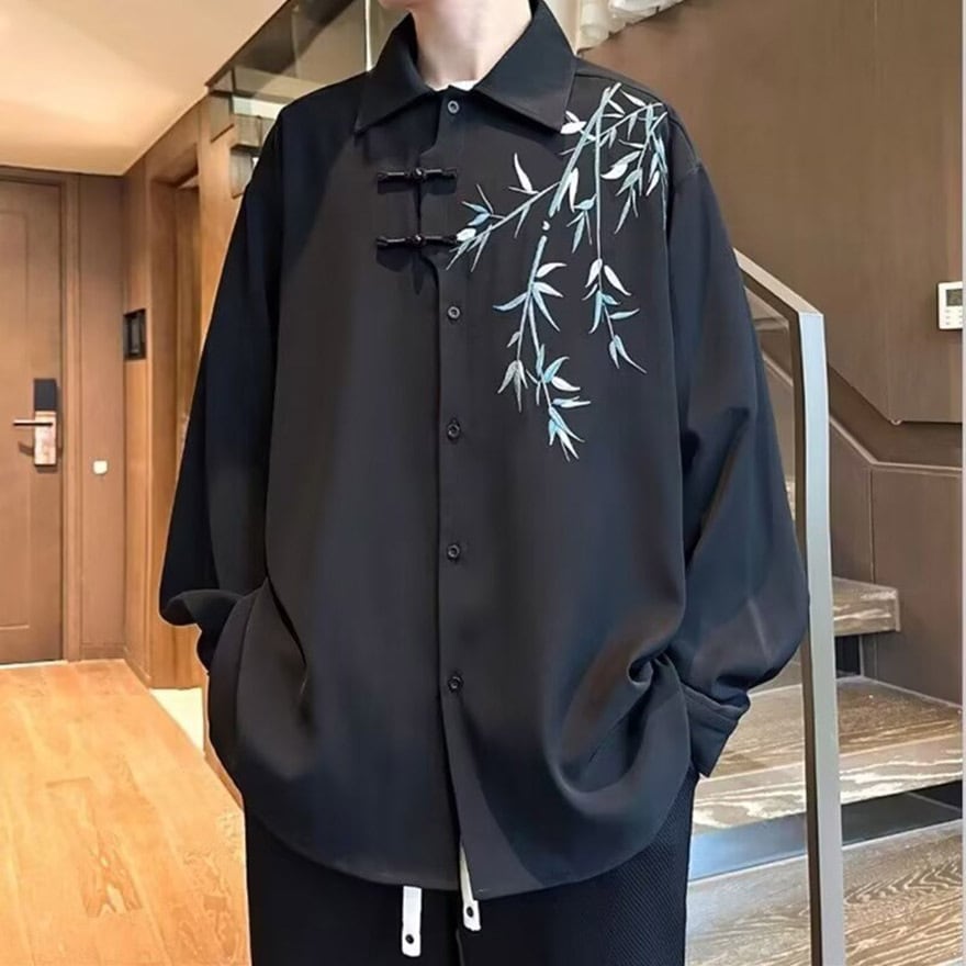 【国内未発売】中国代表　2025年カルチャーシャツ 中華ゴシック 刺繍シャツ 中華風×サブカル ストリート｜WithU