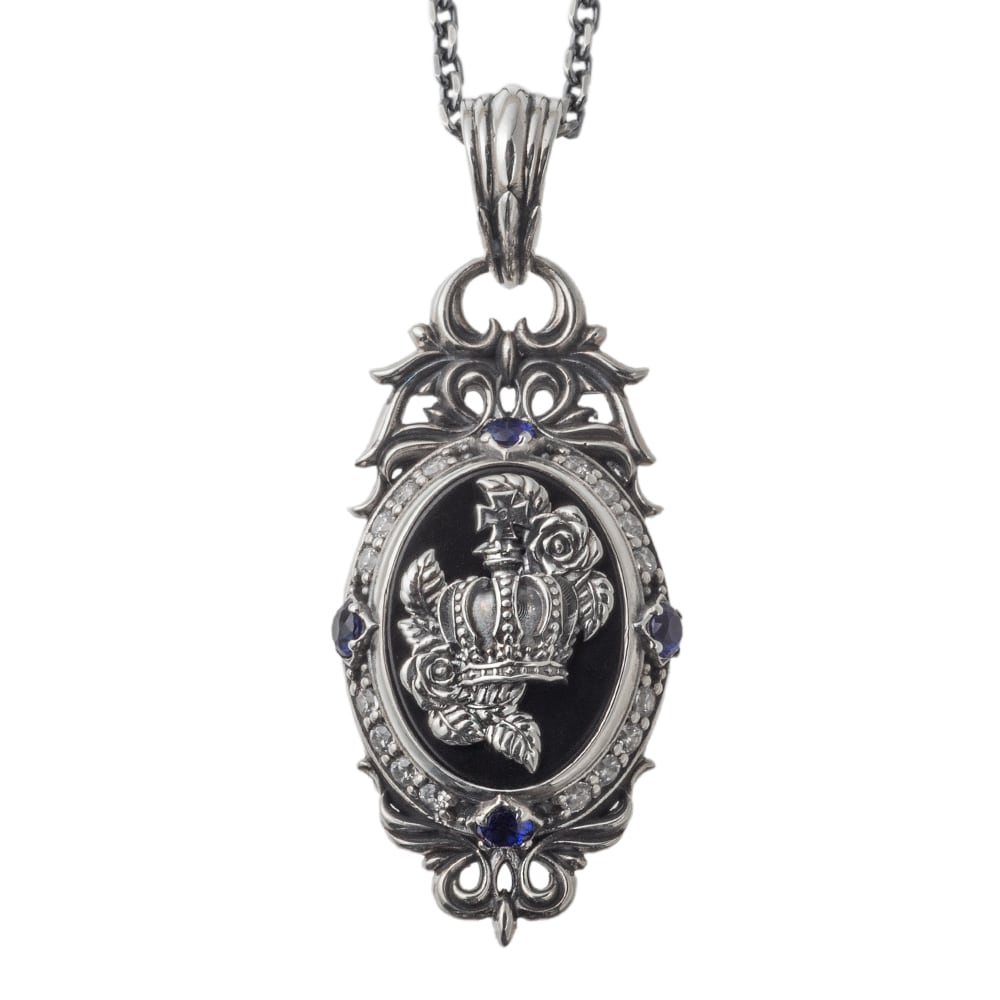 特別価格】黒薔薇ペンダント AKP0141 Black rose pendant シルバー