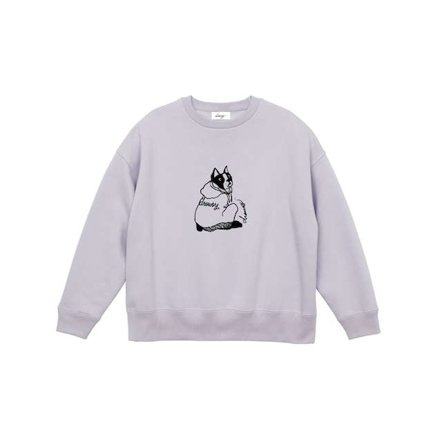 drowsy.. FRONT DOG LOGO CREW SWEAT / 22AW / FP