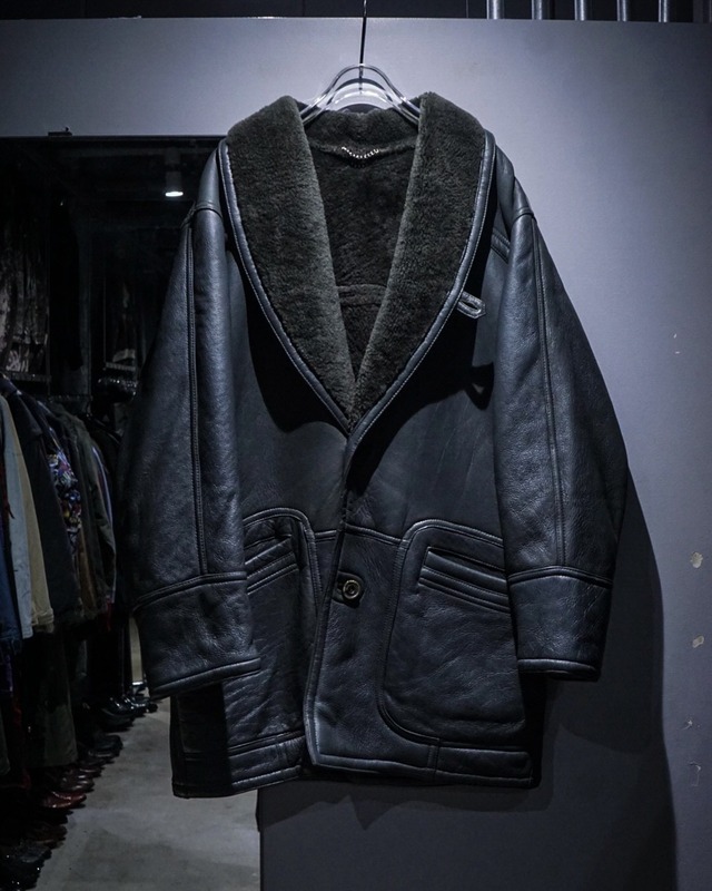 【add(C)vintage】Beautiful Gray Color Vintage Loose Mouton Jacket