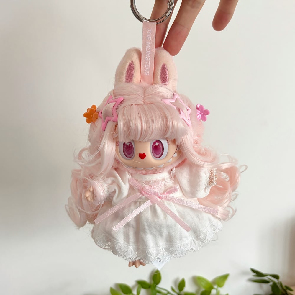 labubuぬいぐるみ用 ヘアアクセサリー ヘアゴム+リボン/フラワーヘア
