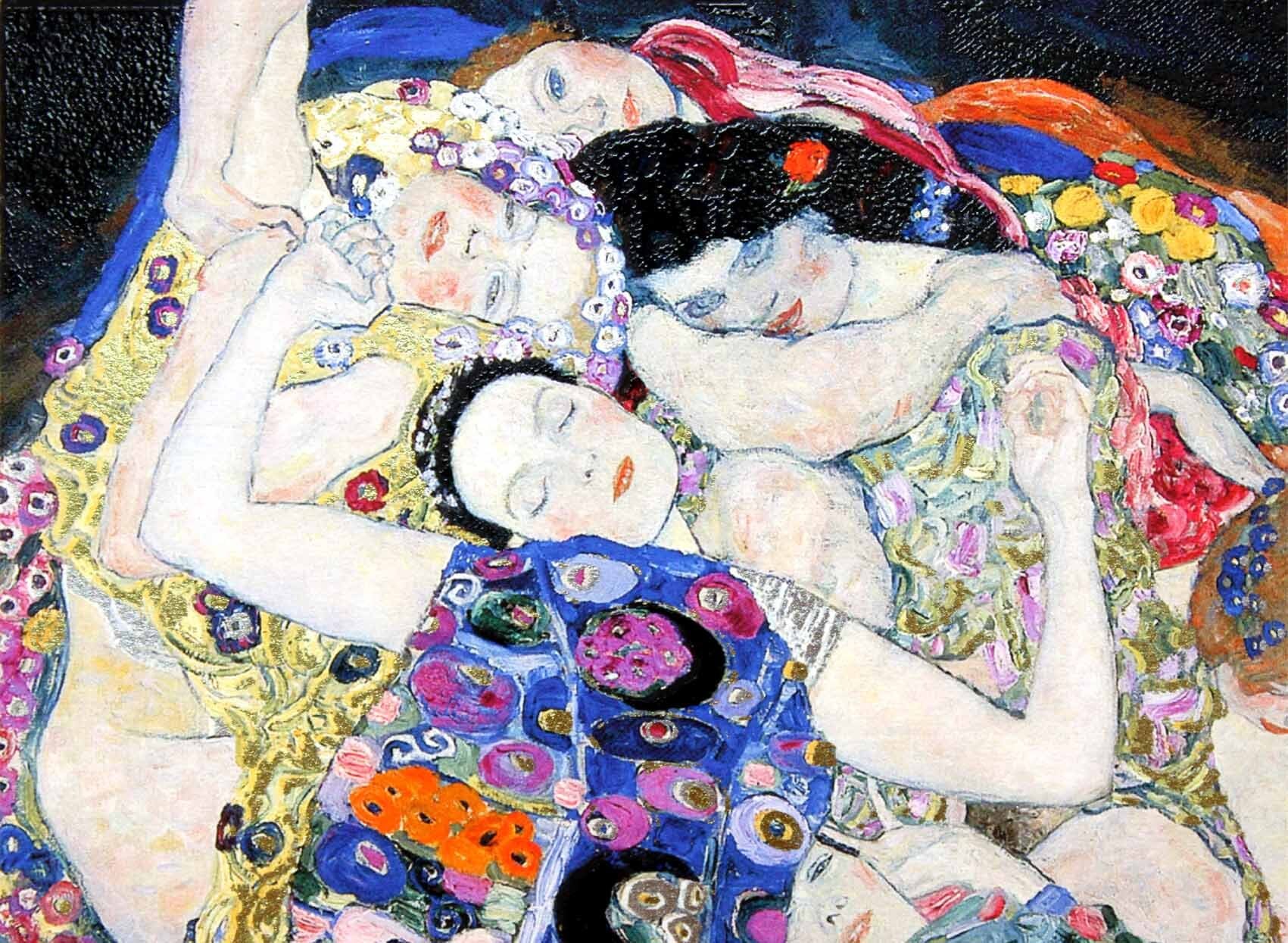 グスタフ クリムト作品「処女(バージン)」展示用フック付金箔張