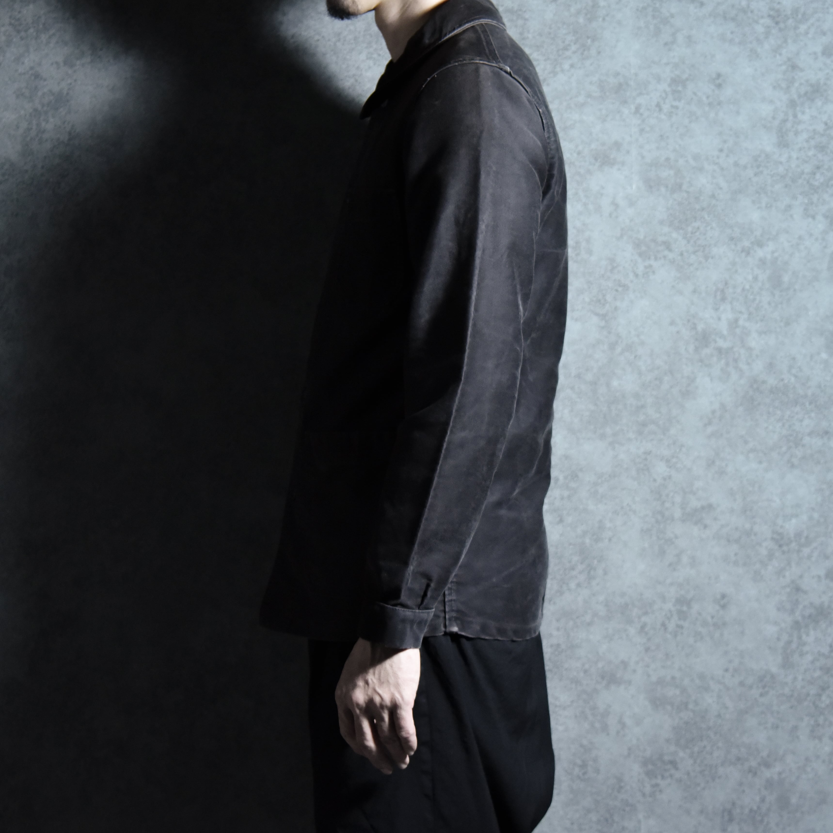 60s French Work Black Moleskin Jacket ブラック モールスキン