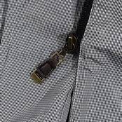 CROCODILE クロコダイル チェック ハーフコート M/ネイビー×ホワイト系 レディース