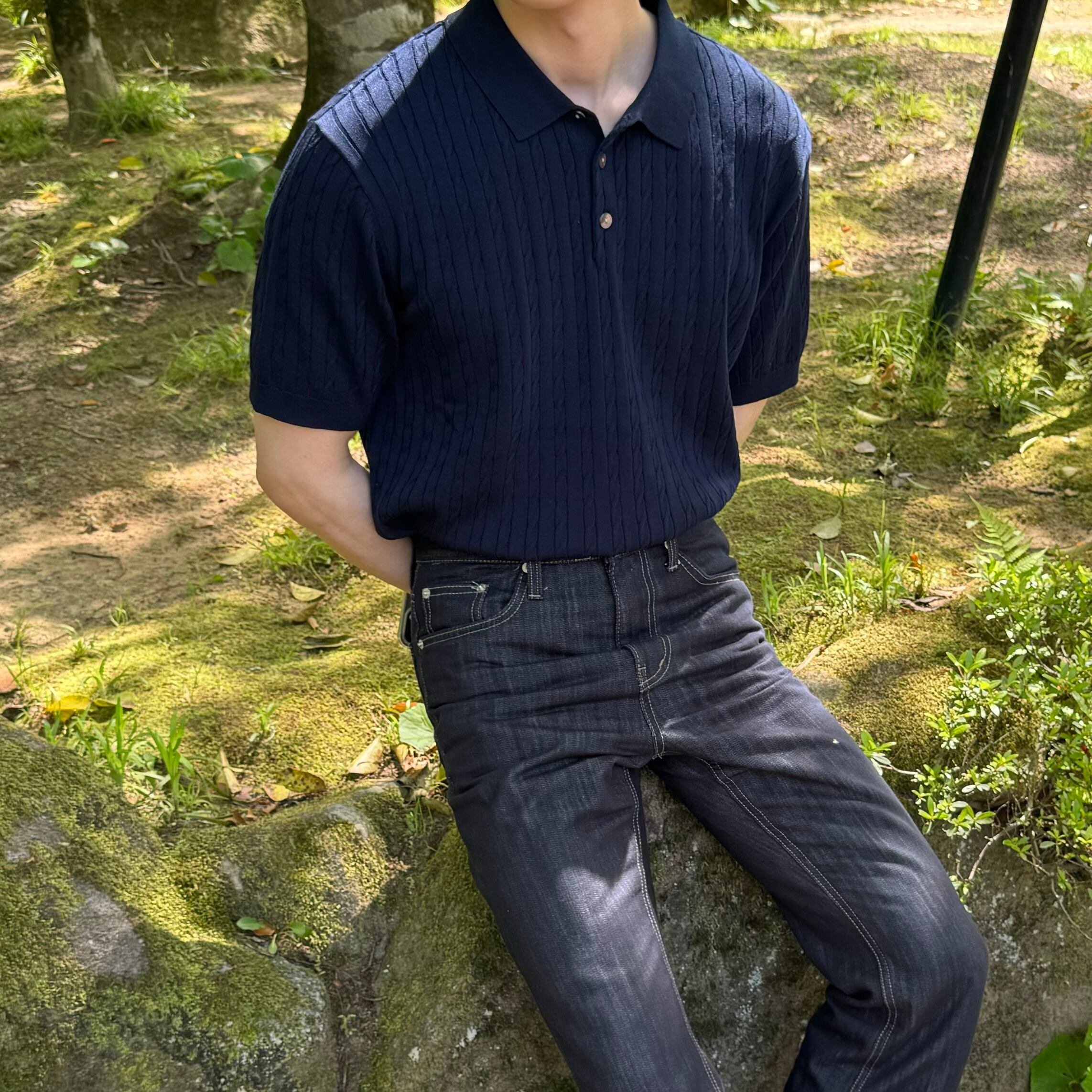 MuscleFit】Twist Cable Short Knit(6color) | 1AM