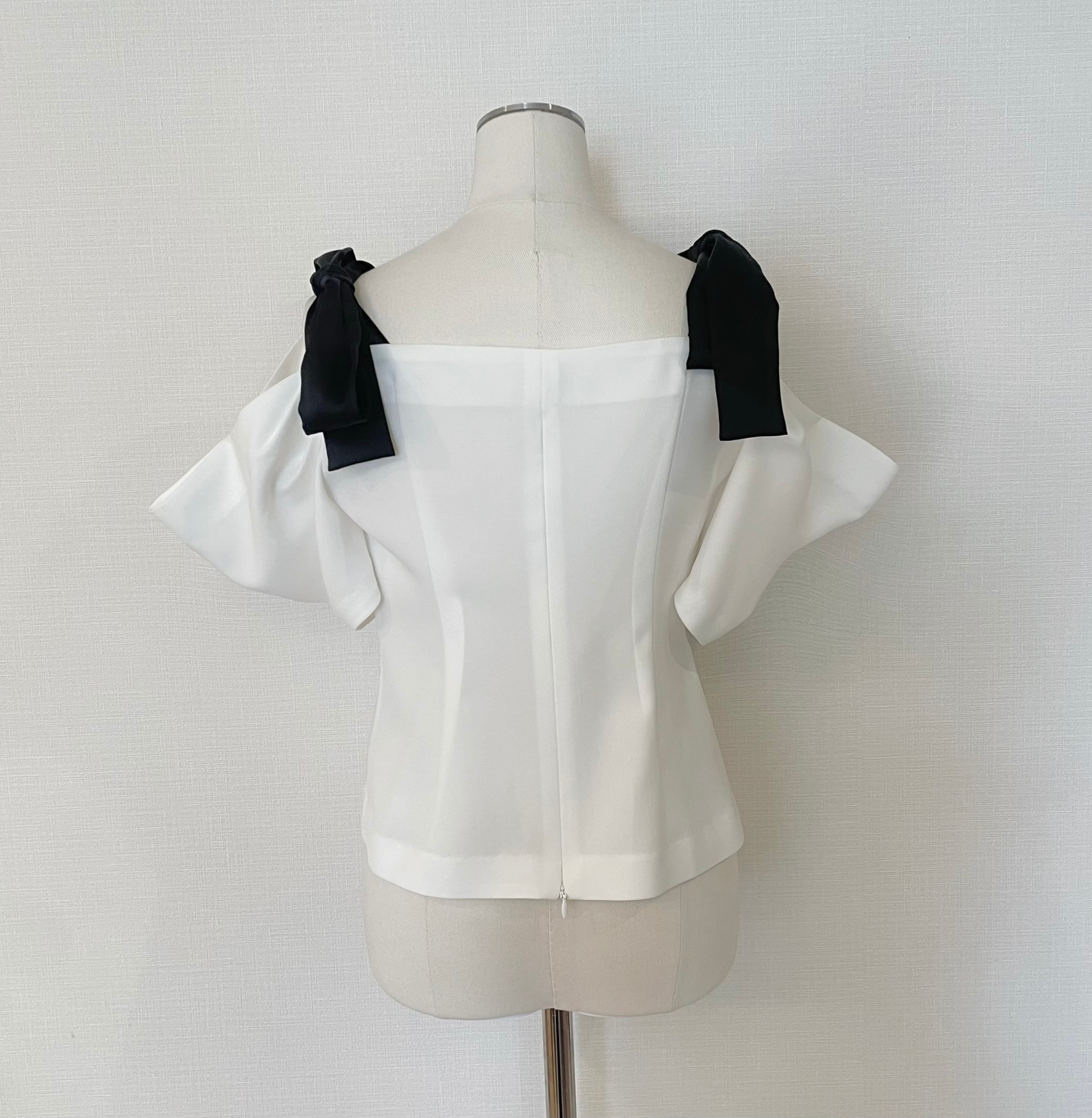 肩リボントップス Cienne ホワイト | Cygne