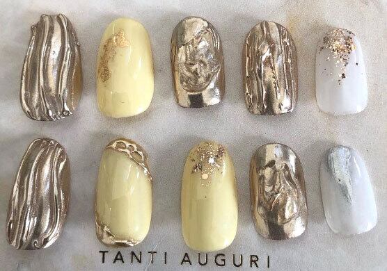 金 ニュアンスネイルチップ ゴールド 黄色系 パステルイエロー 通販