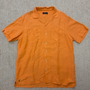 RALPH LAUREN S/S LINEN SILK SHIRT ORANGE