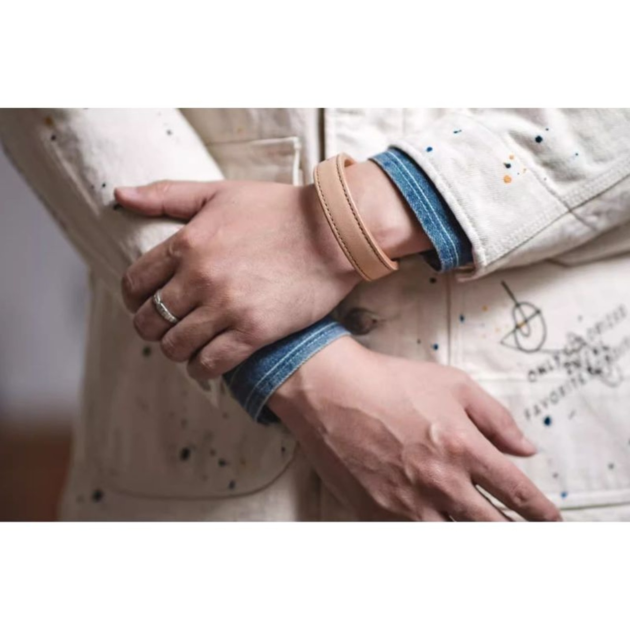 レザーオープンバングル 10105