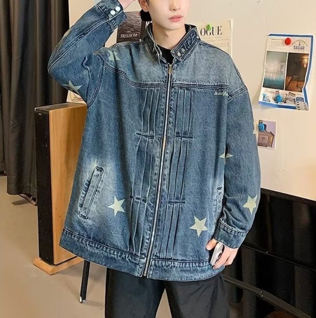 韓国通販 dgo】UNISEX レトロデニム ジャケット ヴィンテージブルー 