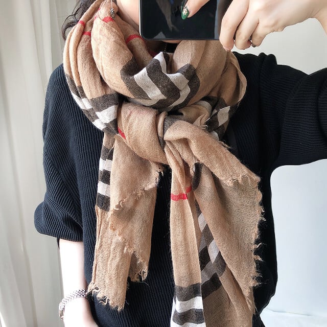 ストール マフラー レディース ショール チェック柄 春秋 薄手 軽い おしゃれ かわいい 大人 大ぶり 大判 カジュアル カラバリ豊富 ブラウン/ベージュ/グレー/ブルー