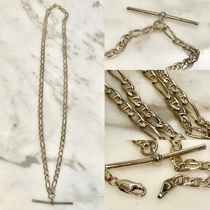 vintage 9ct gold chain necklace with T-bar