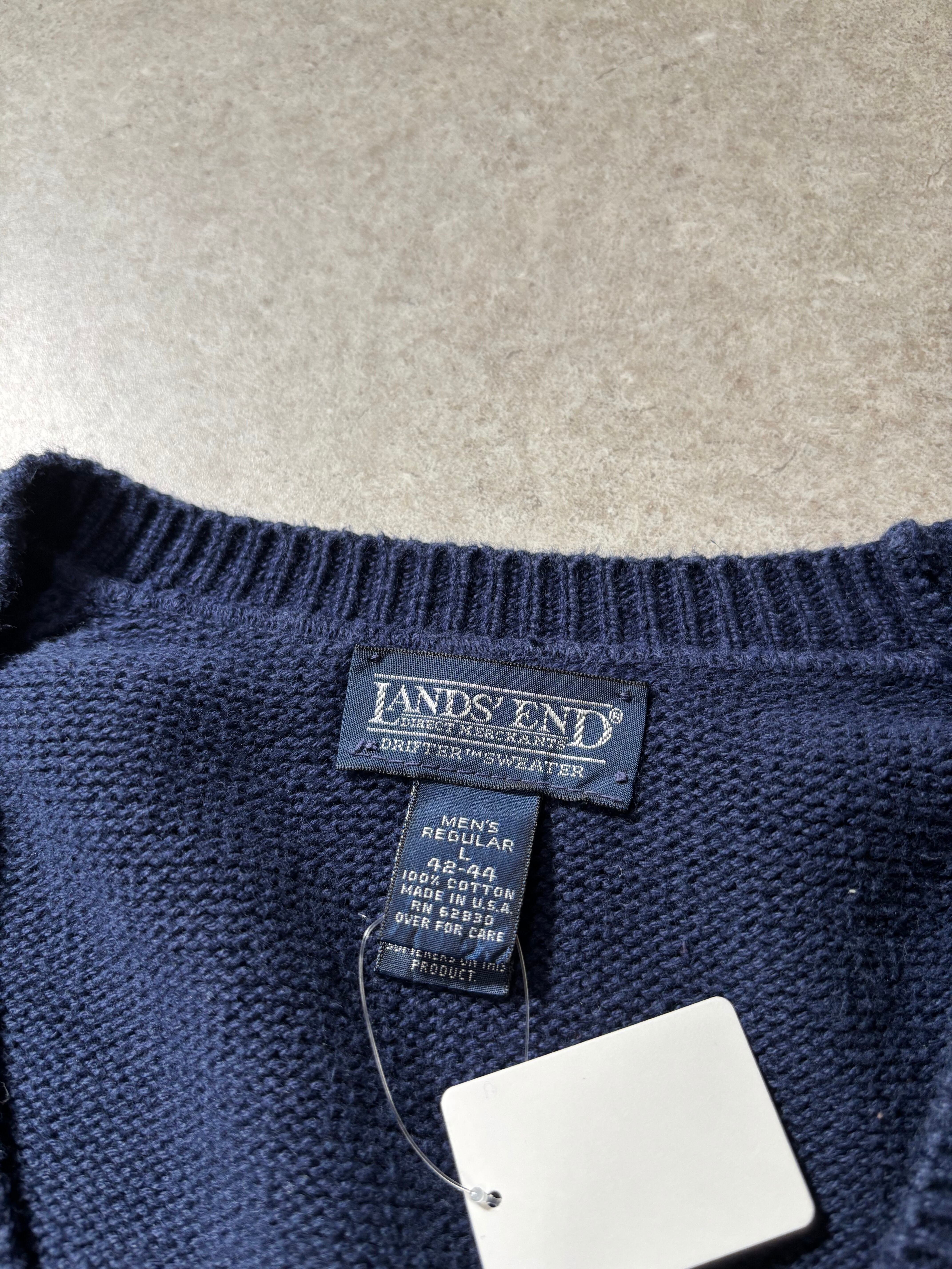 90s LANDS'END drifter cotton knit made in USA | 古着屋2000