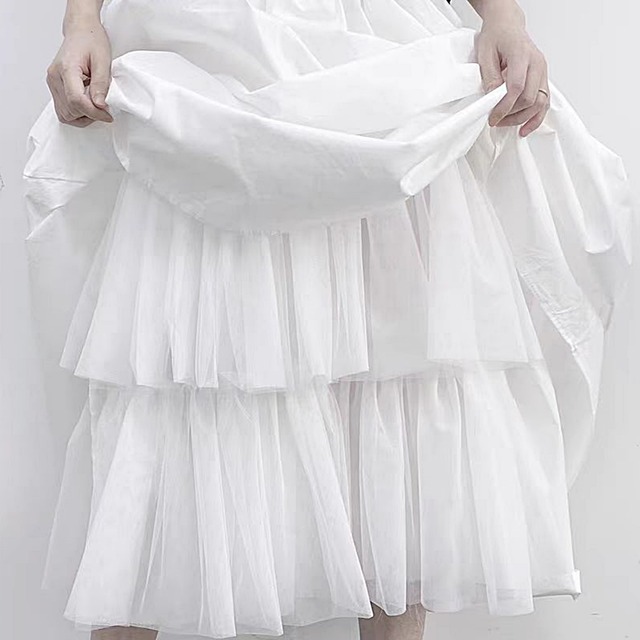 Flared skirt with inner tulle C0202