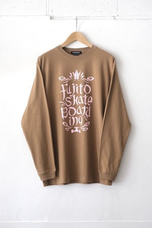 FSB L/S Tee 'melody' Dark Camel,White