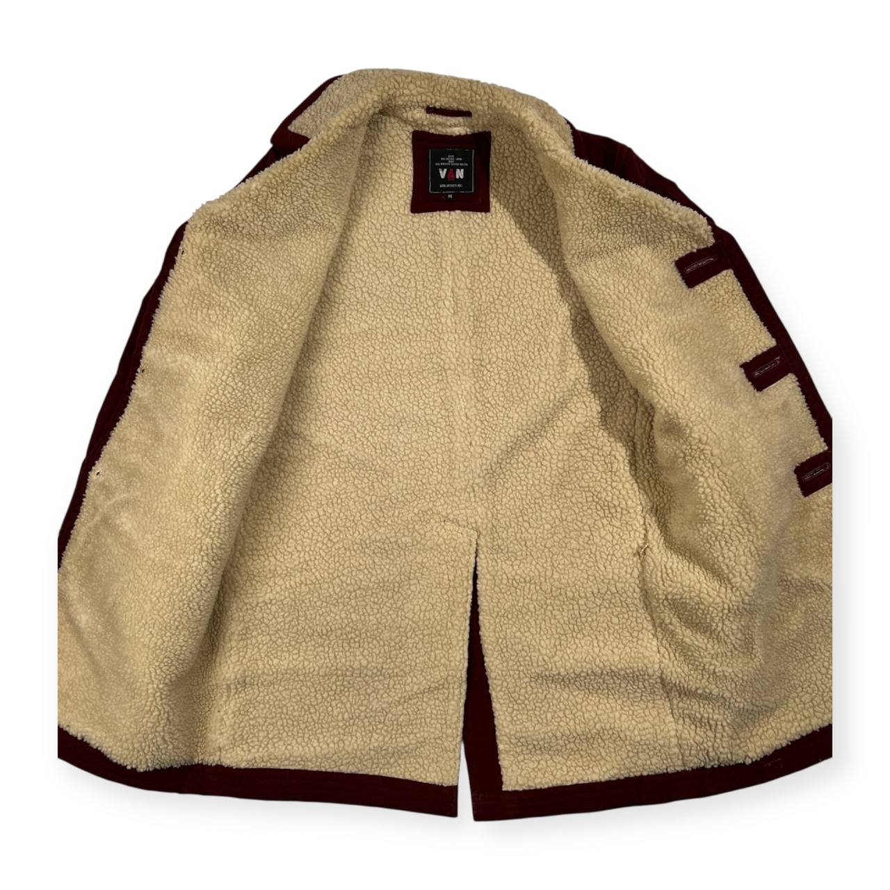 70s 希少 VAN JAC ヴァンヂャケット ランチコート ボアコート サイズ M /ボルドー系/当時物/ビンテージ
