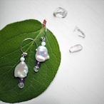 ピアス【ケシパール・アメジスト・水晶・マザーオブパール】