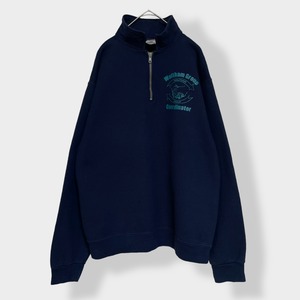 【JERZEES】ボランティア ハーフジップ スウェット プルオーバー SUPER SWEATS ワンポイントロゴ M US古着