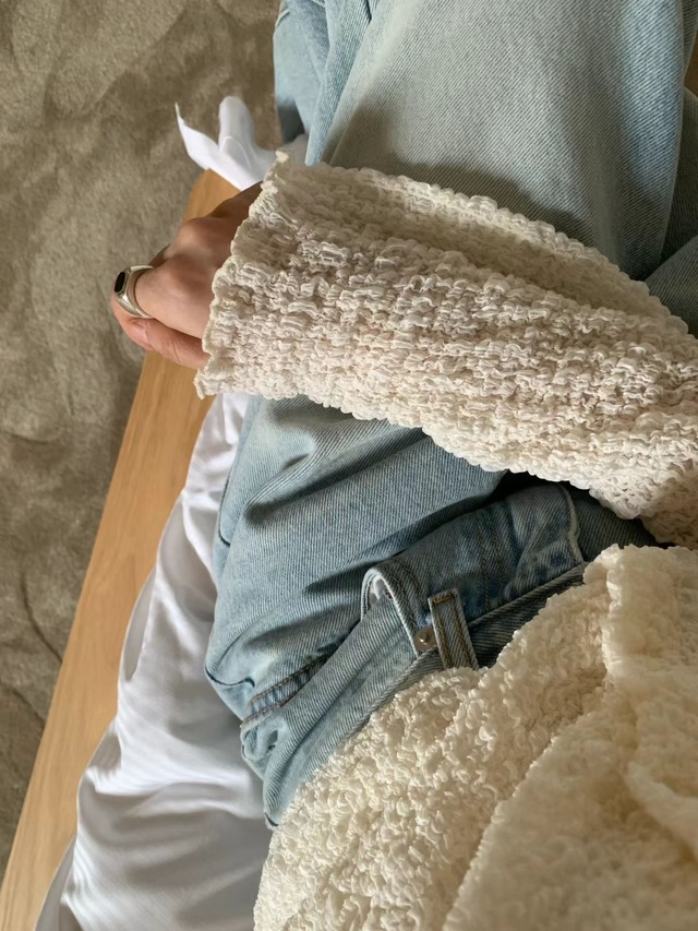 (即納) ounce / Cloud wrinkle cardigan