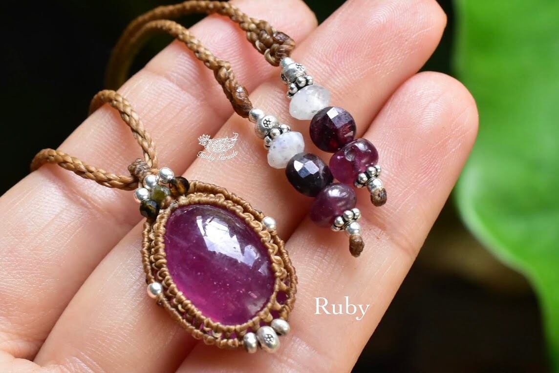 27.5ct ピンク☆ルビーマクラメペンダント ruby024 | Pay ID