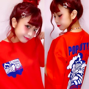 ピエロンバックプリントBIGTシャツ(スーパーRED)