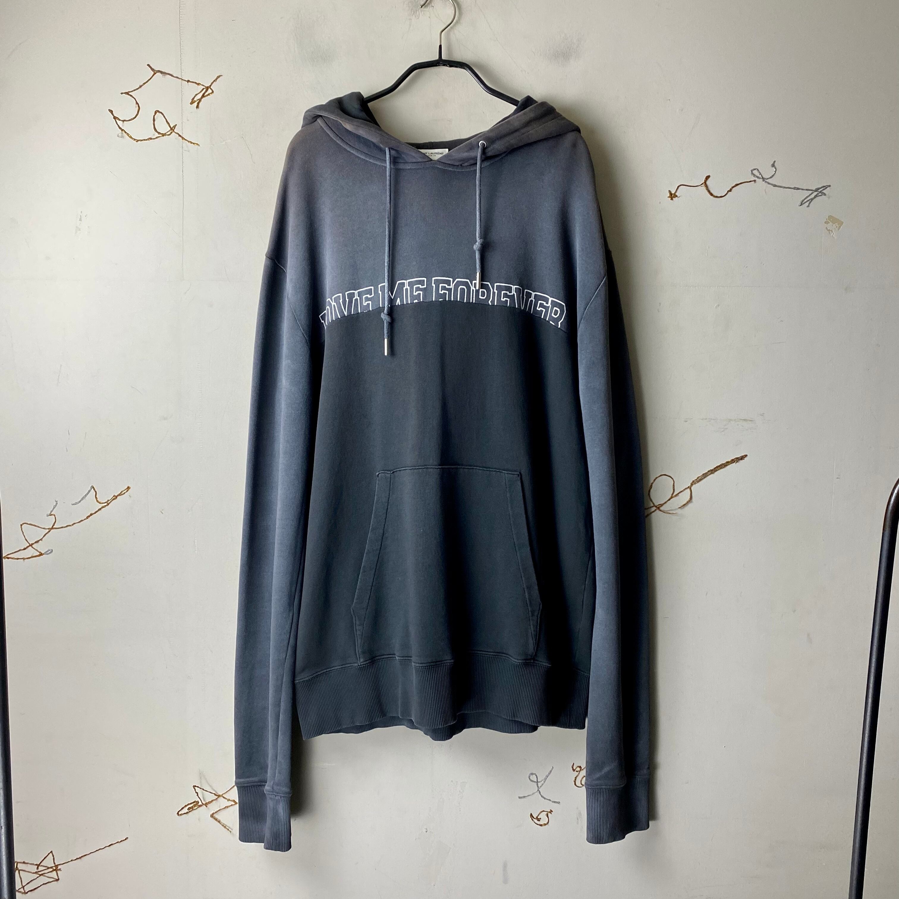 2017AW SAINT LAURENT PARIS sweat parka “love me forever or never