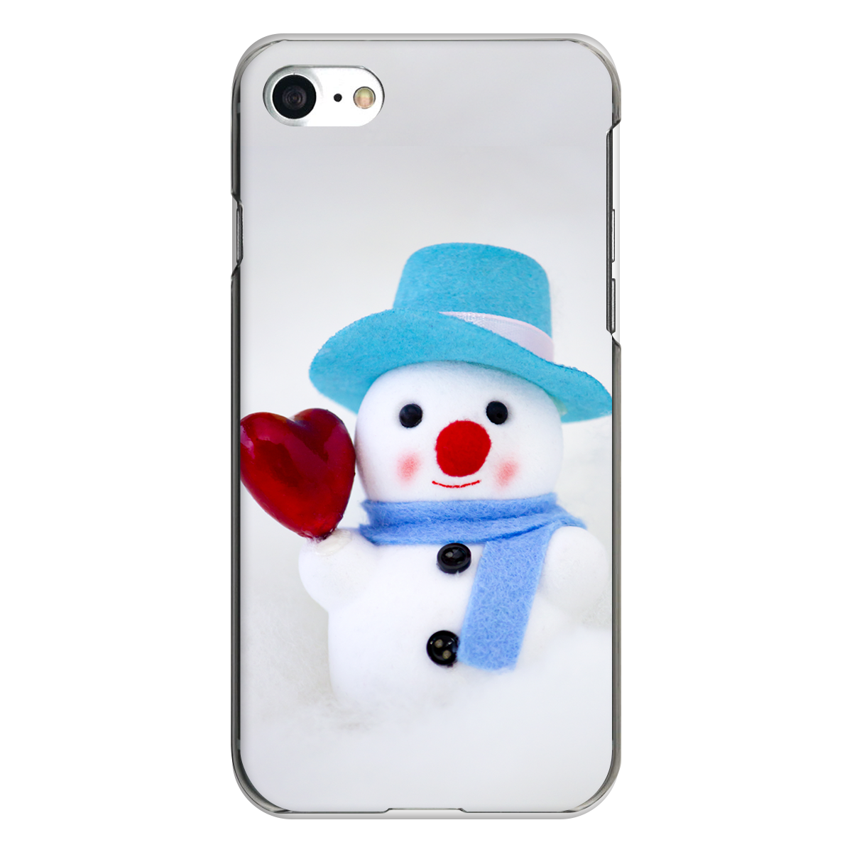 iPhone対応 スマホ ハードケース クリア 雪だるま01 冬 レトロ 【iPhone17 / iPhone16e / AQUOS / Xperia 他 iPhone / Android ほぼ全機種対応】 |wntrf081