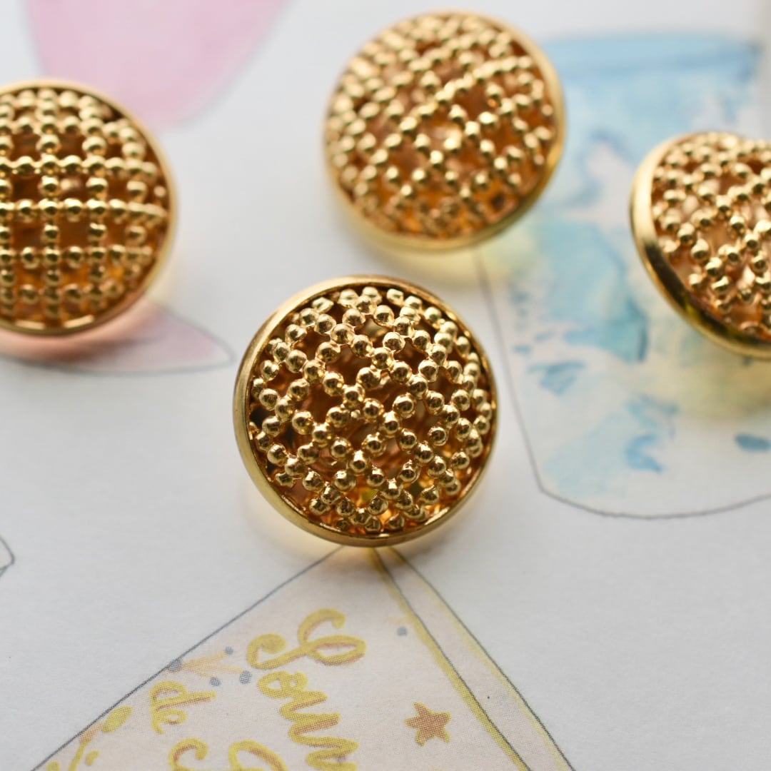 ドットゴールド×メッシュチェックドーム 18㎜