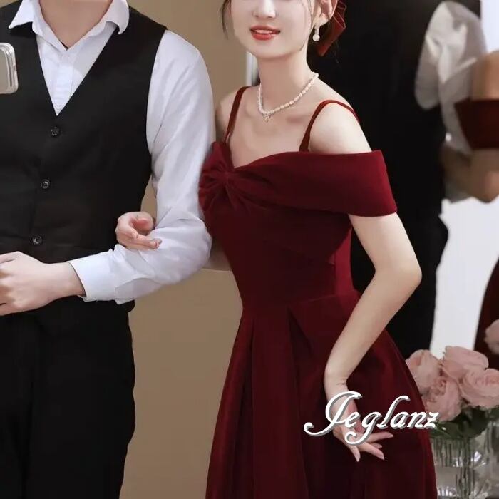 ベロア調 パーティ ドレス タック 編み上げ 肌見せ ファンシー(MA684)η